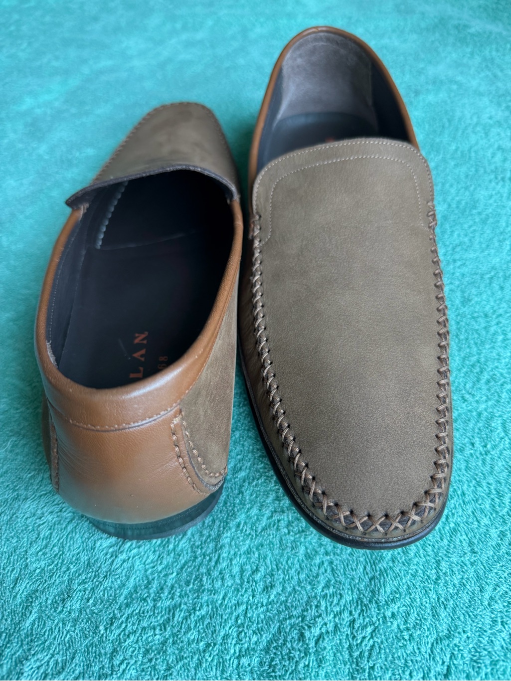 Men's Brown Suede & Leather Slip-On Loafers